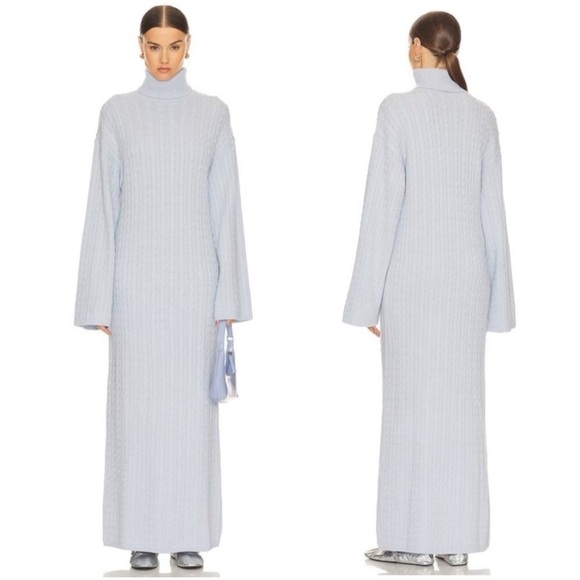 Helsa Dresses & Skirts - Helsa Shai Cable Knit Maxi Dress Pale Blue NWT